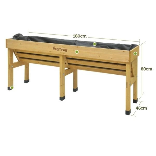 Vegtrug Kweektafel Muurmodel Naturel - 180 Cm 2 Vegtrug Kweektafel Muurmodel Naturel - 180 Cm - Afbeelding 2